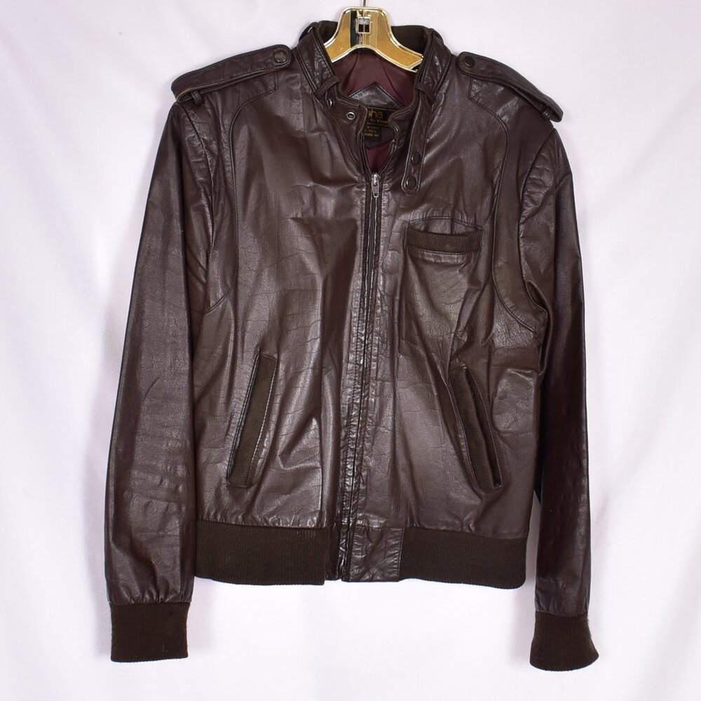 Porsha by Winer Vintage Leather Coat Size 40